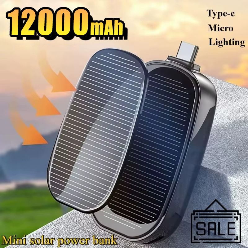 Solar Charger Panel Foldable - 緊急用ソーラーミニポータブル電源キーホルダー型携帯充電器小型屋外キャンプ用外部バッテリー（iPhone、Xiaomi対応）