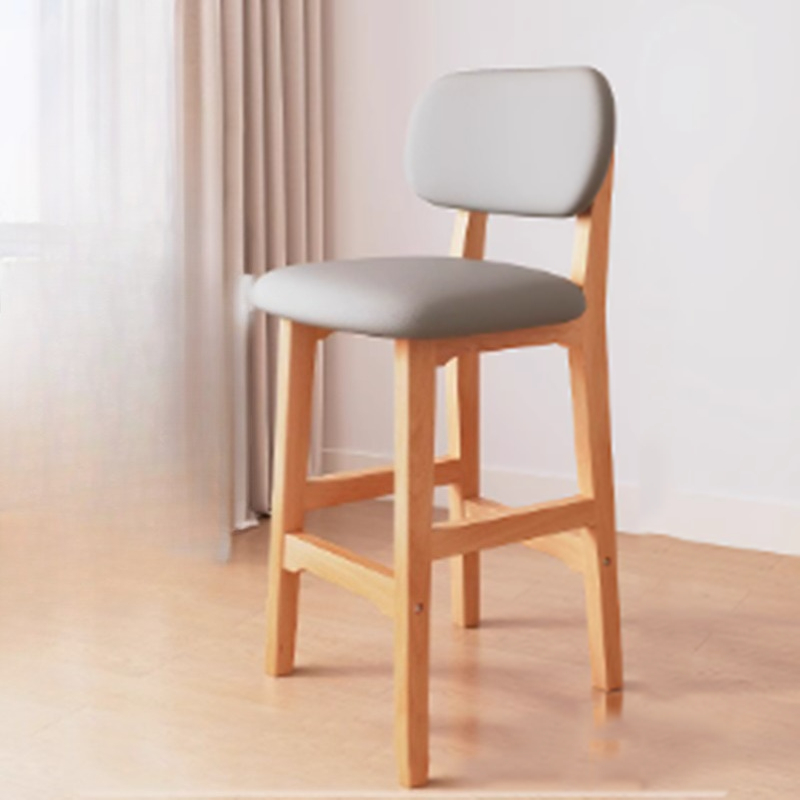 Sustainable Living Design - バックキッチンバースツール ブラック モダン グレー ウッド リビングルームバースツールデザイン
