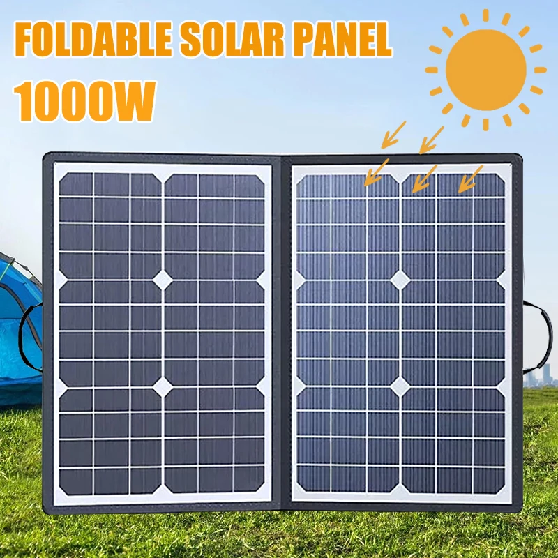1000W折りたたみ式ソーラーパネル、18Vポータブルソーラ - Solar Charger Panel Foldable のレビューと価格