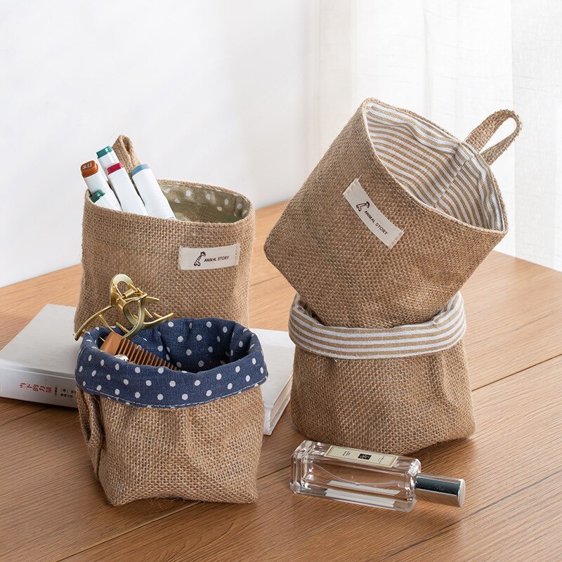 北欧スタイルの小さな吊り壁ポケット収納バスケット袋雑貨オーガ - Linen Bag Bulk のレビューと価格