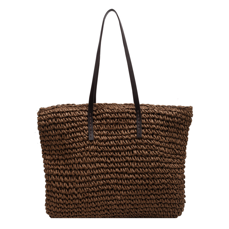 女性のための大きな編まれたストローバッグ,大容量のハンドバッ - Linen Bag Bulk のレビューと価格