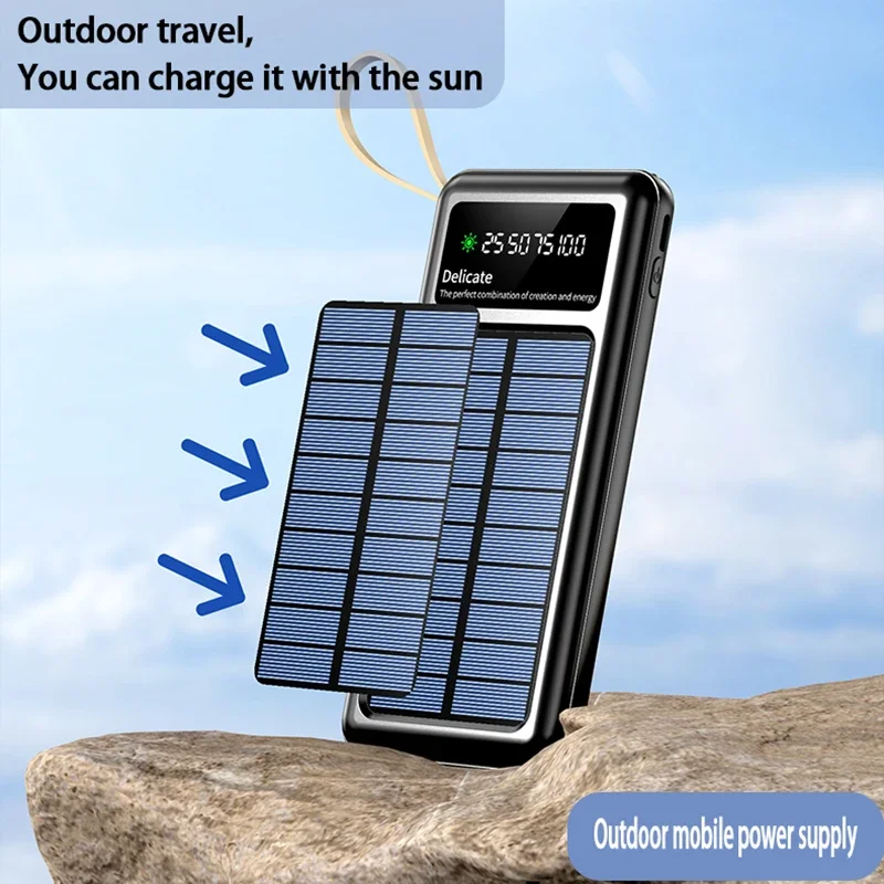 ソーラーパワーバンク 20000mAh、内蔵ケーブルとデュア - Solar Charger Panel Foldable のレビューと価格
