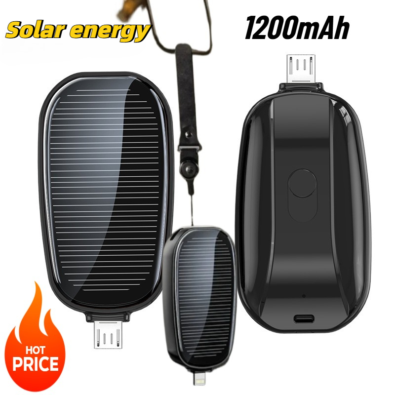 1200mAh ソーラーミニパワーバンクキーホルダーポータブ - Solar Charger Panel Foldable のレビューと価格