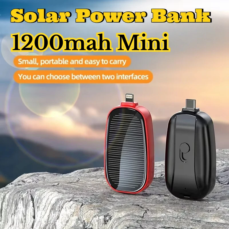 1200mAh ソーラーミニパワーバンクキーホルダーポータブ - Solar Charger Panel Foldable のレビューと価格