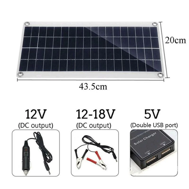 ソーラーパネルキット 30 ワット 12V デュアル USB - Solar Charger Panel Foldable のレビューと価格