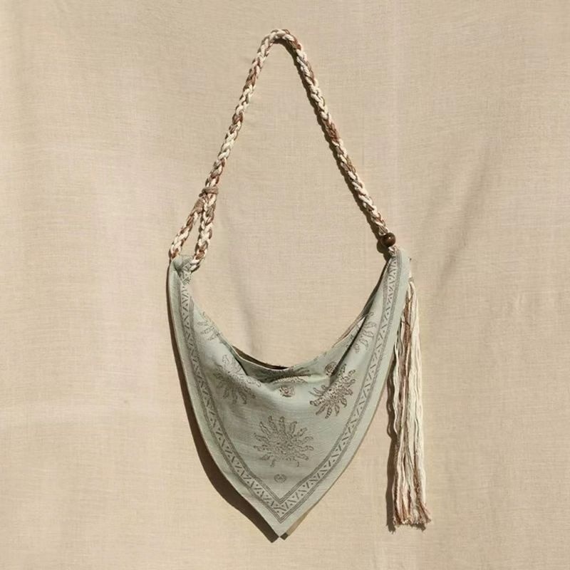 ボヘミアントライアングルショルダークロスボディバッグレトロフ - Linen Bag Bulk のレビューと価格