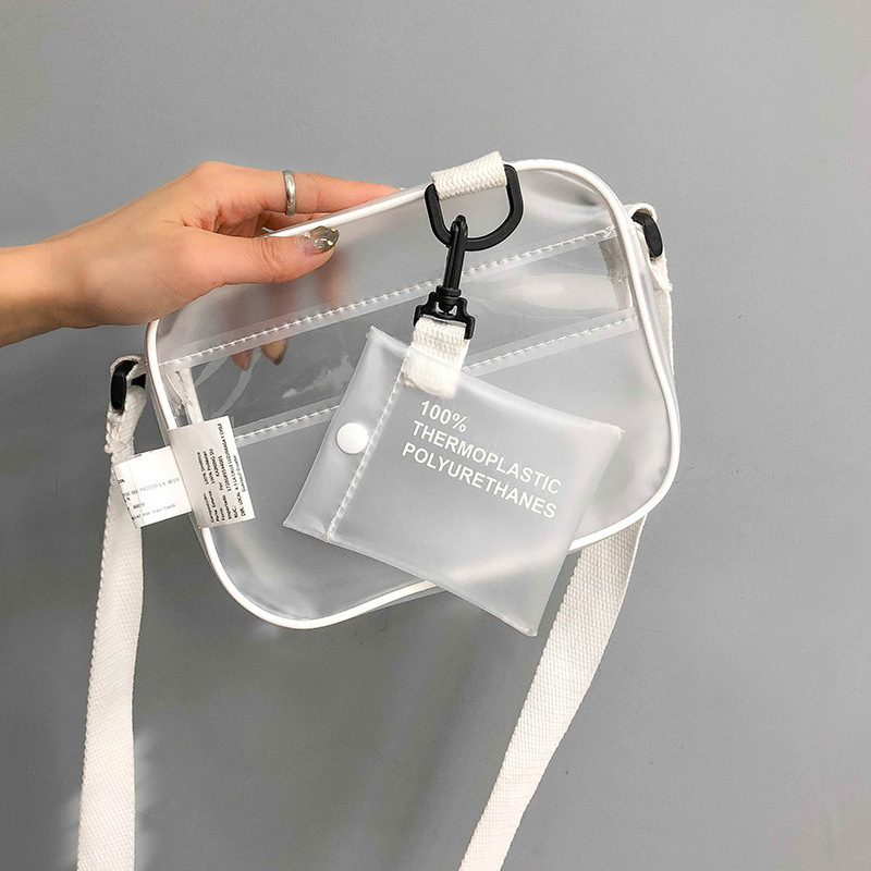カジュアル PVC 透明バッグ女性クロスボディバッグゼリー小 - Linen Bag Bulk のレビューと価格