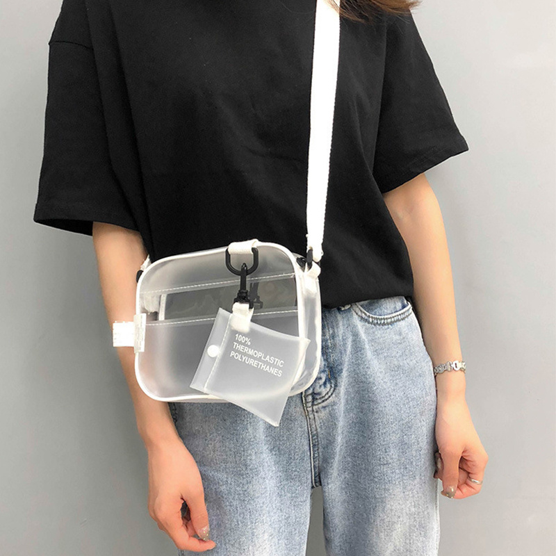 カジュアル PVC 透明バッグ女性クロスボディバッグゼリー小 - Linen Bag Bulk のレビューと価格