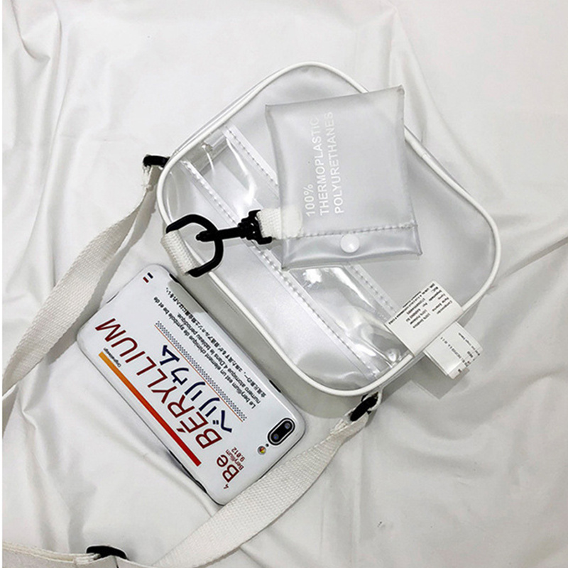 カジュアル PVC 透明バッグ女性クロスボディバッグゼリー小 - Linen Bag Bulk のレビューと価格