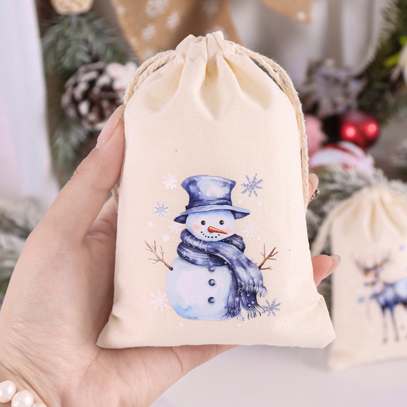 6 個クリスマスリネンコットンギフトバッグメリークリスマスデ - Linen Bag Bulk のレビューと価格