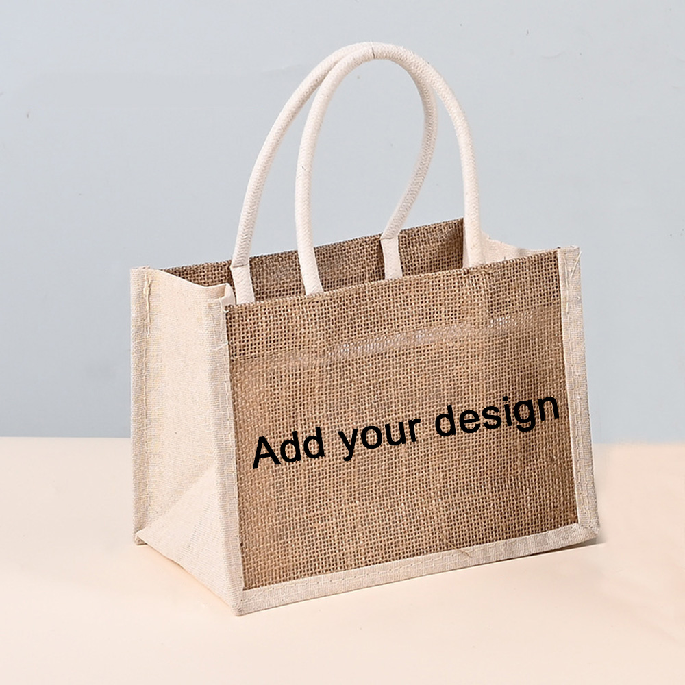 カスタムウェディングギフトバッグ　名入れジュートトートバッグ - Linen Bag Bulk のレビューと価格