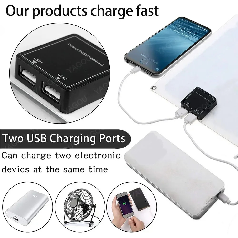 自己搭載可能な高速デュアルUSBソーラーパネル充電器 15W - Solar Charger Panel Foldable のレビューと価格